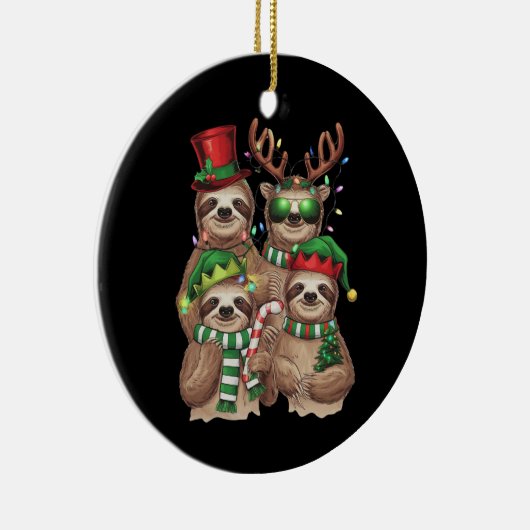 Luiaard Kerst Merry Slothmas Luiaard Liefhebber Gi Keramisch Ornament (Rechts)