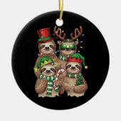Luiaard Kerst Merry Slothmas Luiaard Liefhebber Gi Keramisch Ornament (Voorkant)
