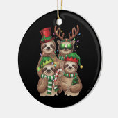 Luiaard Kerst Merry Slothmas Luiaard Liefhebber Gi Keramisch Ornament (Links)