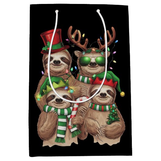 Luiaard Kerst Merry Slothmas Luiaard Liefhebber Gi Medium Cadeauzakje (Voorkant)