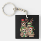 Luiaard Kerst Merry Slothmas Luiaard Liefhebber Gi Sleutelhanger (Voorkant)