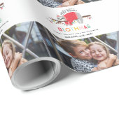 Luiaard kerstfoto cadeaupapier (Rol Hoek)