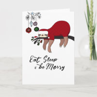 Luiaard kerstkaart
