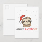 Luiaard Kerstmis Sneeuw Winter Dieren Luiaards Feestdagenkaart (Voorkant / Achterkant)