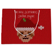 Luiaard Kerstmis Vrolijk Sloveens Naam Rood Vakant Groot Cadeauzakje (Voorkant)