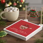 Luiaard Kersttrui Party Red Paper servetten