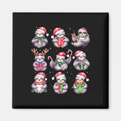 Luiaard kerstverlichting grappige luiaards minnaar magneet (Voorkant)