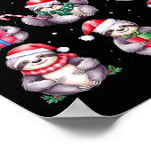 Luiaard kerstverlichting grappige luiaards minnaar poster (Hoek)