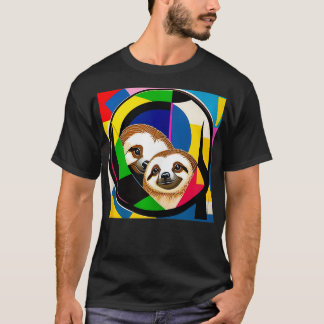 Luiaard kleurrijke dieren schattig luiaard liefheb t-shirt