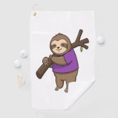 Luiaard knuffelen boomtak dragen Paarse Golfhanddoek (Insitu)