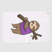 Luiaard knuffelen boomtak dragen Paarse Golfhanddoek (Horizontaal)