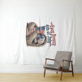 Luiaard Knuffelen Vlag 4 juli Wandkleed (In Situ (horizontaal))