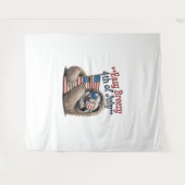 Luiaard Knuffelen Vlag 4 juli Wandkleed (Voorkant (horizontaal))