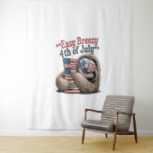 Luiaard Knuffelen Vlag 4 juli Wandkleed (In situ)