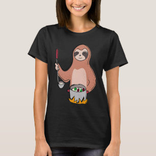 Luiaard Koken Schattige Luiaard Chef Luie Bosdier T-shirt