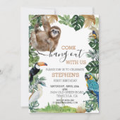 Luiaard Kom kom bij ons langs Verjaardag Kaart (Voorkant)