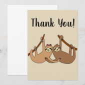 Luiaard Koppel Bedankkaart (Voorkant / Achterkant)