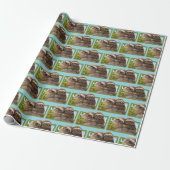 Luiaard Koppel Cadeaupapier (Uitgerold)
