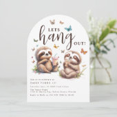 Luiaard laat hangen! | verjaardagsfeestje kaart (Staand voorkant)