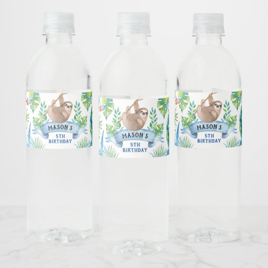 Luiaard Label, Zoo party, Luiaard Waterfles Etiket (Flessen)