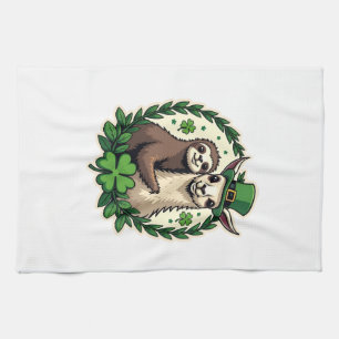 Luiaard Lama St. Patrick's Day Vintage Lucky T-shi Theedoek