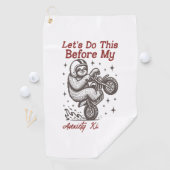 Luiaard, laten we dit doen voordat mijn angst begi golfhanddoek (Insitu)