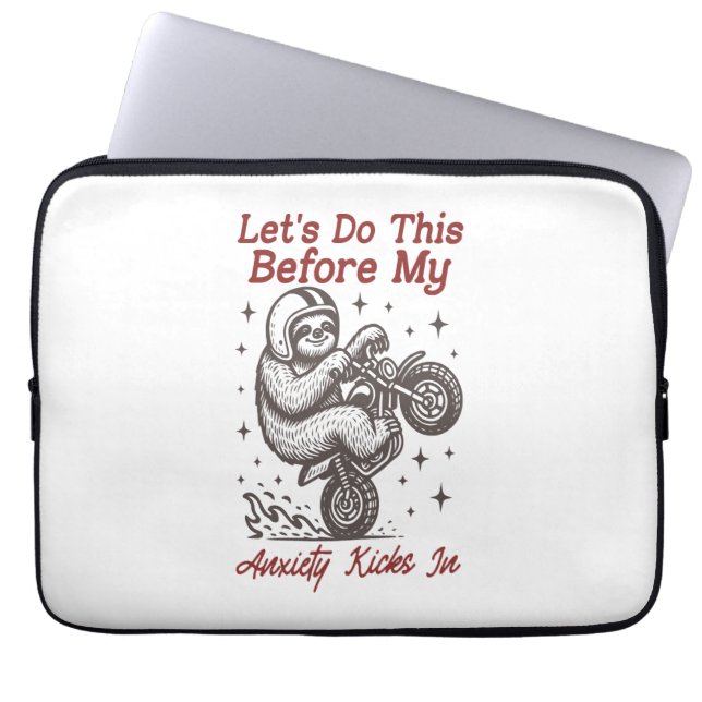 Luiaard, laten we dit doen voordat mijn angst begi laptop sleeve (Voorkant)