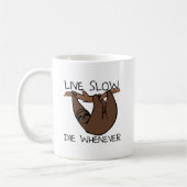 Luiaard Leef Langzaam Grappige Mok (Links)
