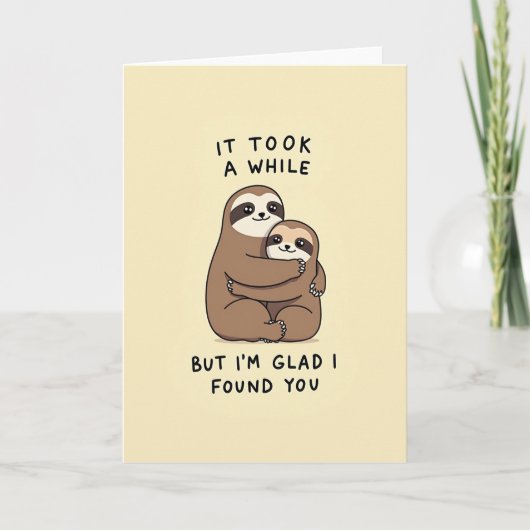 Luiaard Liefde Knuffel Gevonden Kaart (Voorkant)
