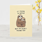 Luiaard Liefde Knuffel Gevonden Kaart (Gele Bloem)
