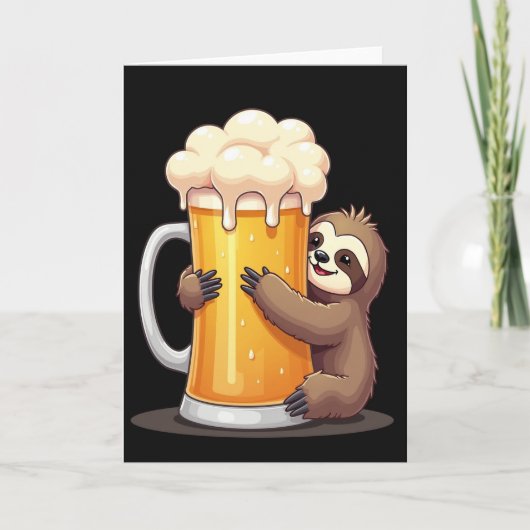 Luiaard Liefhebber Bier Grappige Kaart (Voorkant)