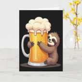 Luiaard Liefhebber Bier Grappige Kaart (Gele Bloem)
