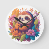 Luiaard liefhebbers Gift Ronde Klok (Voorkant)