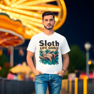 Luiaard Life Goals – Grappig Meme T-shirt