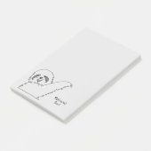 Luiaard Lijntekening Personaliseerbaar 4 x 6  Post-it® Notes (Schuin)
