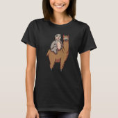 Luiaard Llama Dierenrijden Leuke Huisdieren Cult T-shirt (Voorkant)