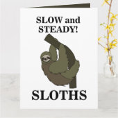 Luiaard Luiaards Langzaam En Gestaag Grappige Luia Kaart (Gele Bloem)