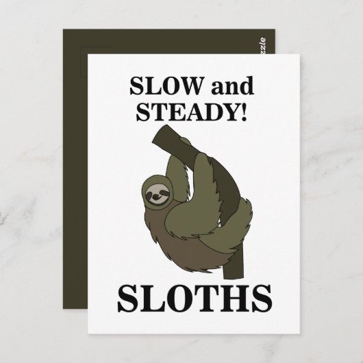 Luiaard luiaards traag en stabiel grappig luiaard briefkaart (Voorkant / Achterkant)