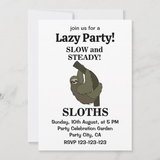 Luiaard luiaards traag en stabiel grappig luiaard kaart (Voorkant)