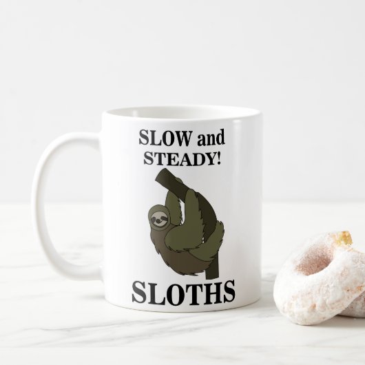 Luiaard luiaards traag en stabiel grappig luiaard koffiemok (Met donut)