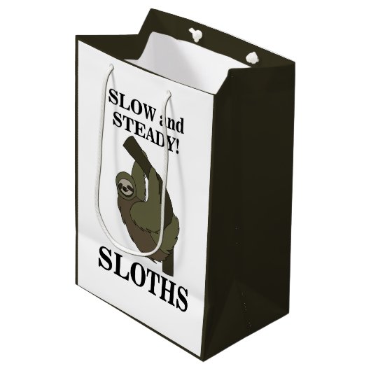 Luiaard luiaards traag en stabiel grappig luiaard medium cadeauzakje (Voorkant Gekanteld)