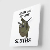 Luiaard luiaards traag en stabiel grappig luiaard vierkante klok (Hoek)