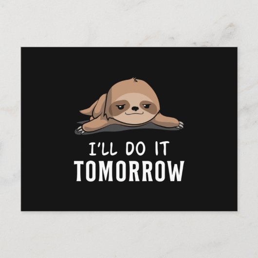 luiaard luie dier slapen grappig geschenk idee briefkaart (Voorkant)