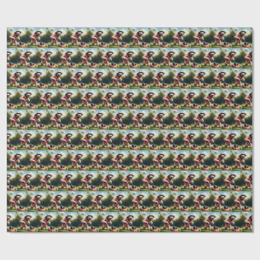 Luiaard maaien gazon cadeaupapier (Vlak)