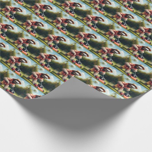 Luiaard maaien gazon cadeaupapier (Hoek)