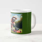 Luiaard maaien gazon grote koffiekop (Voorkant rechts)