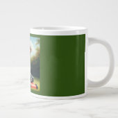 Luiaard maaien gazon grote koffiekop (Rechts)