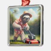 Luiaard maaien gazon metalen ornament (Links)