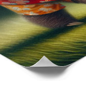 Luiaard maaien gazon poster (Hoek)