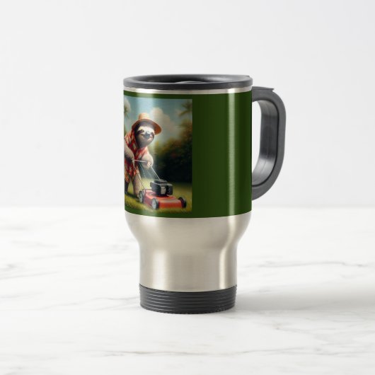 Luiaard maaien gazon reisbeker (Voorkant rechts)